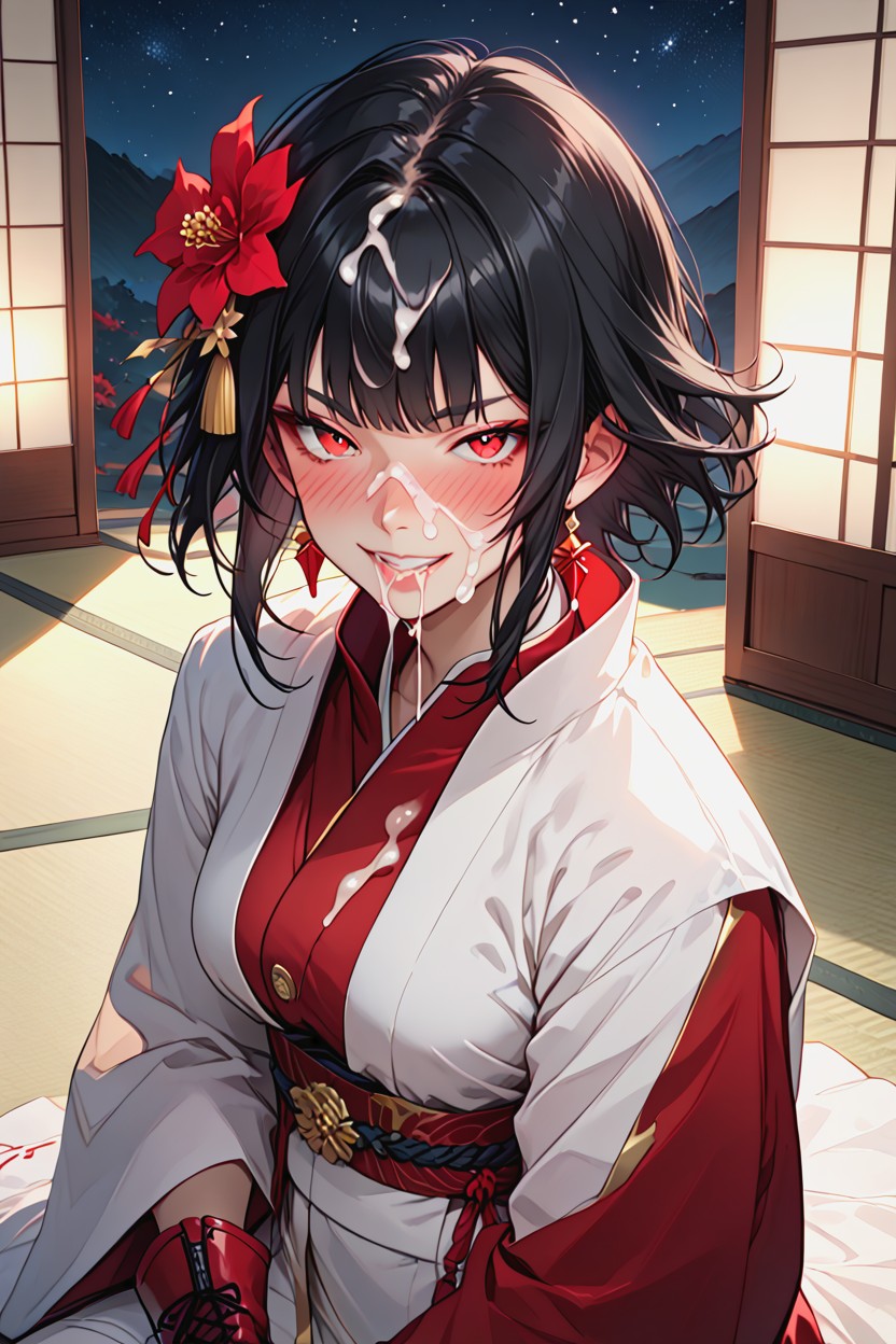 Red Combat Boots With Gold Trim, Wind In Hair, 25+ Hentai AI Porn