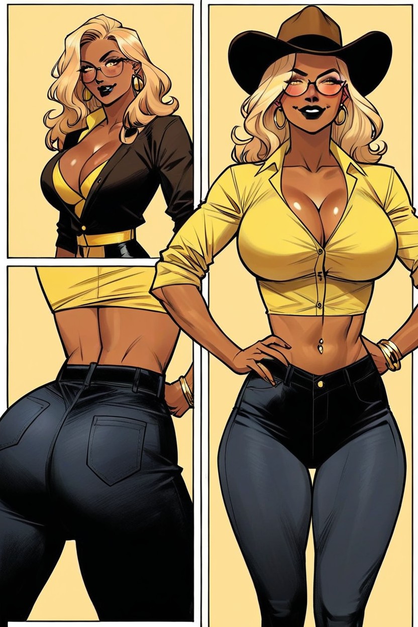 Bimbo Lips, Thick Thighs, Black Eye Liner Hentai AI Porn