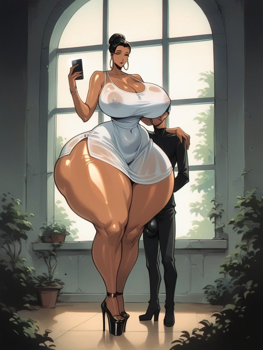 Hypnosis, Man And Delicate Woman, Man Holding Phone Hentai AI Porn