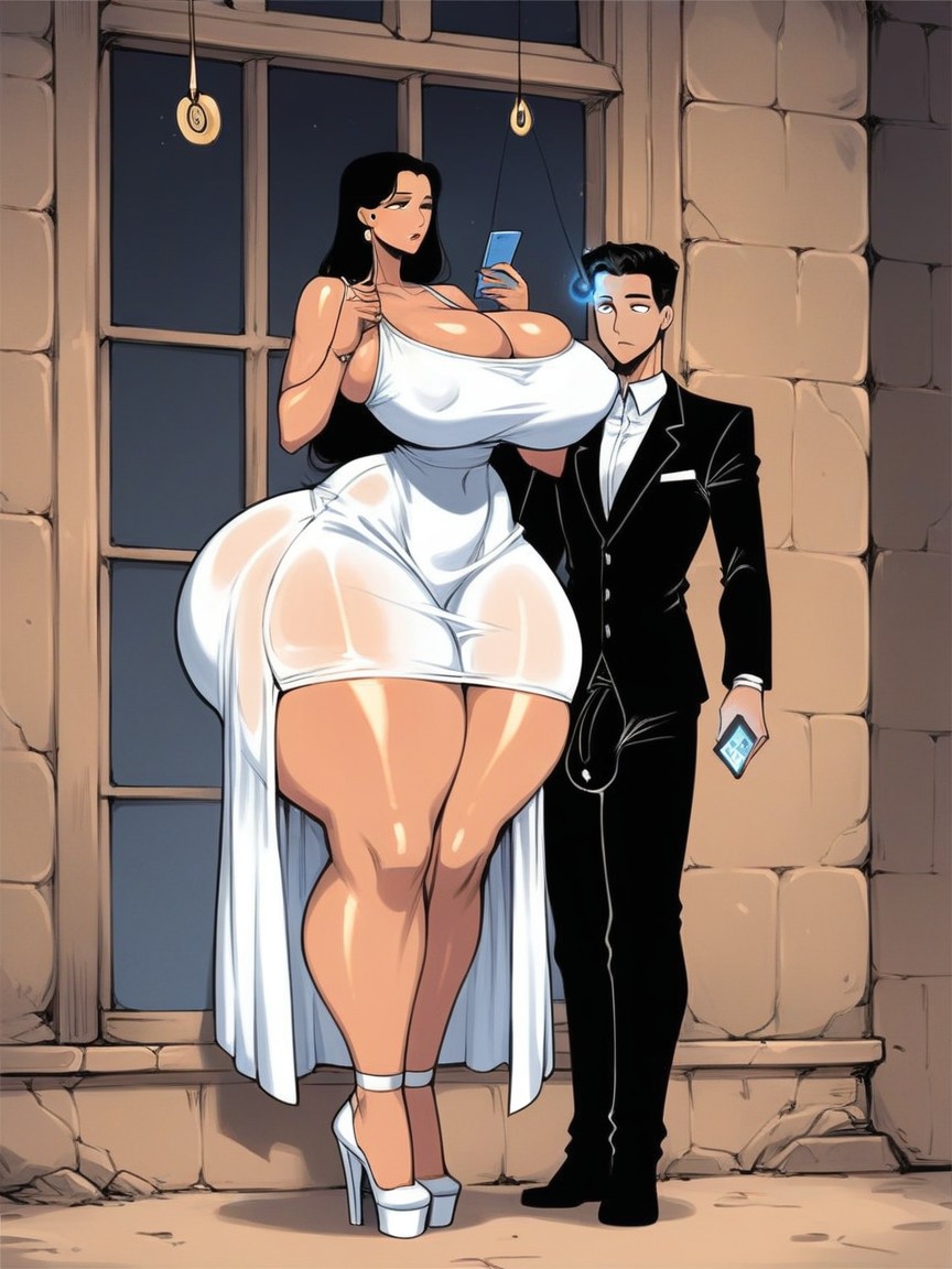 Mature Woman, Gigantic Thighs, Hourglass Figure Hentai AI Porn