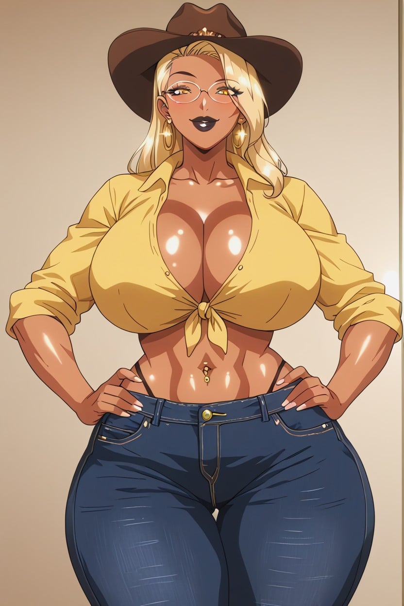 Cleavage, Golden Bangles, Voluptuous Body Hentai AI Porn