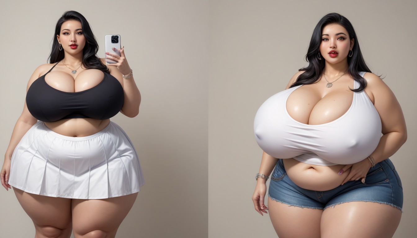 18+, Selfie, Most Hyper Ultra Mega Busty Woman Ever To Be Seen BBW AI Porn