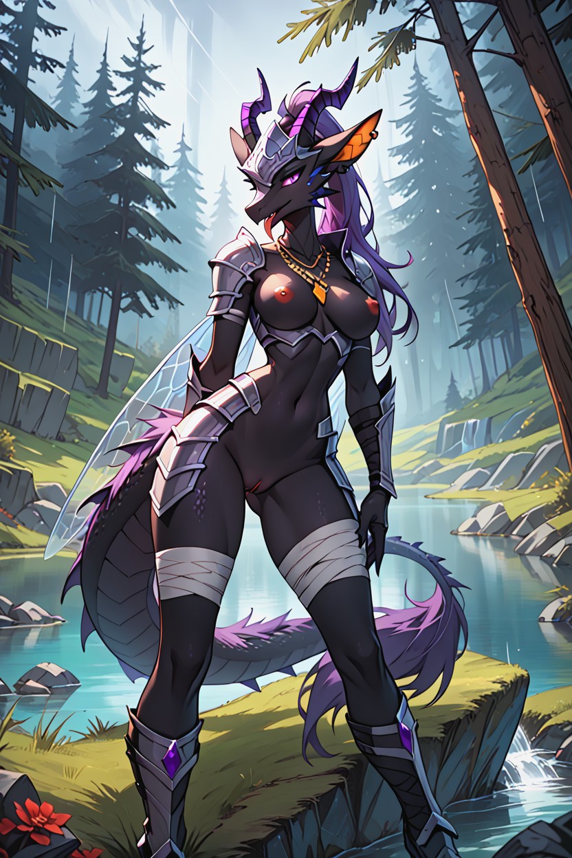 Necklace, Armure, An Eye Covered With A Bandage Porno IA Furry