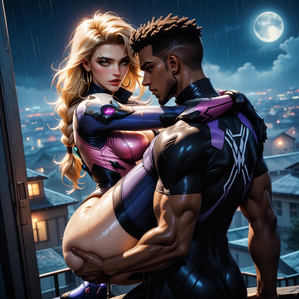 Man Grab Woman Ass, Hoop Earrings, Side View AI Porn