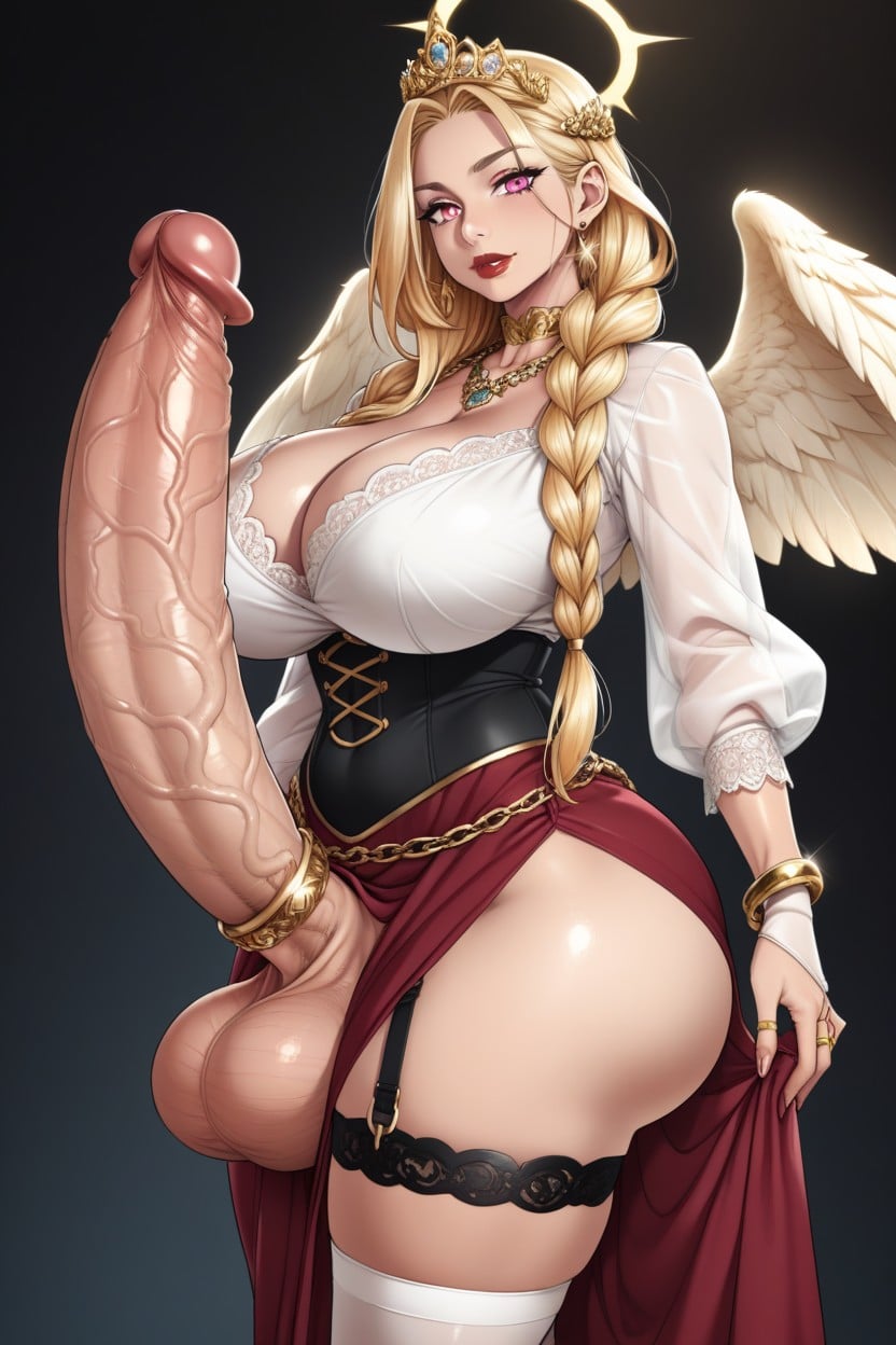 Thigh Straps, Pink Eyes, Diadem Porno IA transsexuelle