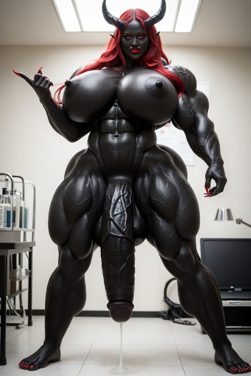 Gigantesque, Gigantic Biceps, Glowing Red Eyes Porno IA transsexuelle