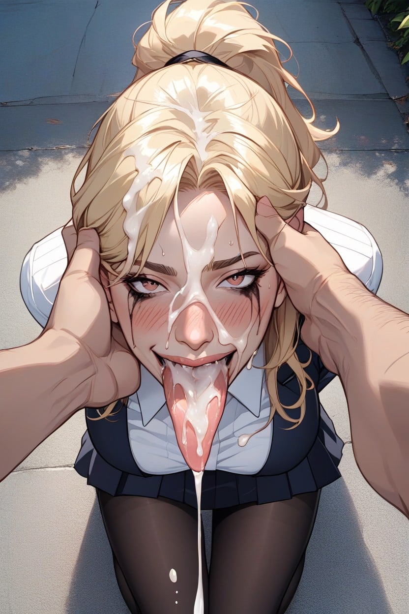 Blushing, Teacher, Mouth Wide Open AI Porn