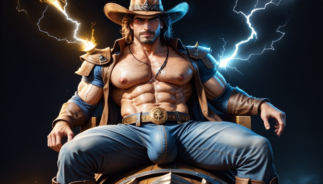 Subtle Electricity, Longhorn Buckle Belt, Cowboy Boots AI Gay Porn