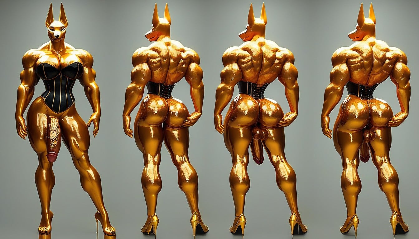 Glistening, High Heels, Latex Porno IA Furry