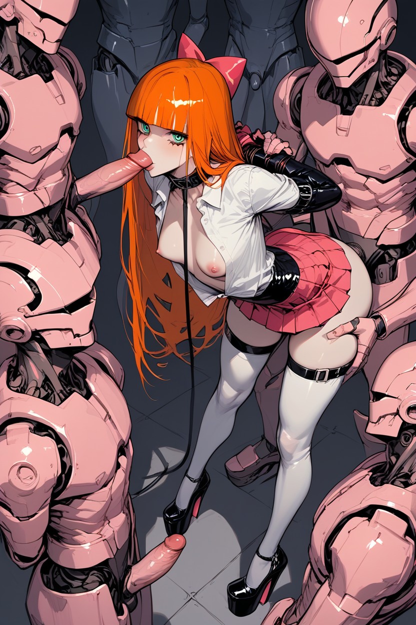 Unbuttoned, Bending Over, Skinny Hentai AI Porn