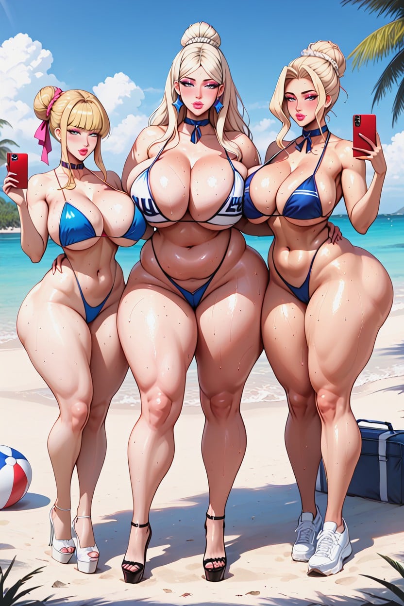 Hyper Phat Thighs, Seductive Pose, Ultra Beautiful Womens Porno BBW IA
