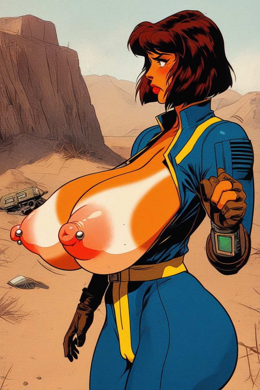 Front View, Torpedo Tits, Thighs Exposed AI Porn
