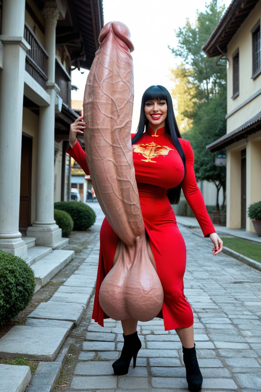 Futanari, Gigantic Massive Futanari Hyper Cock, Hyper Gigantic Balls Travesti IA Pornô