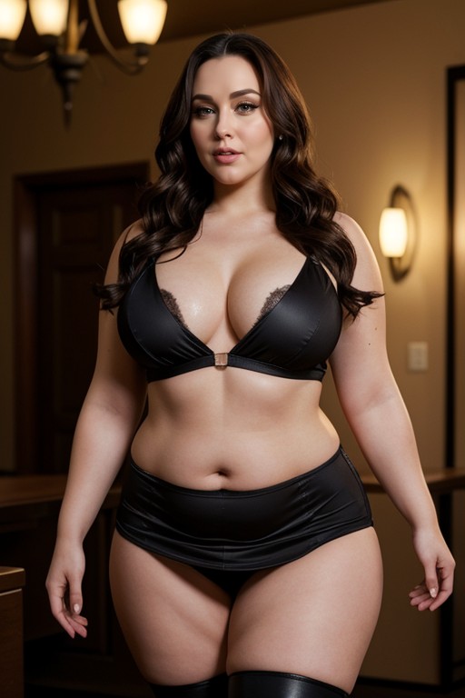 Big Lips, Standing, Wide Angle AI Porn
