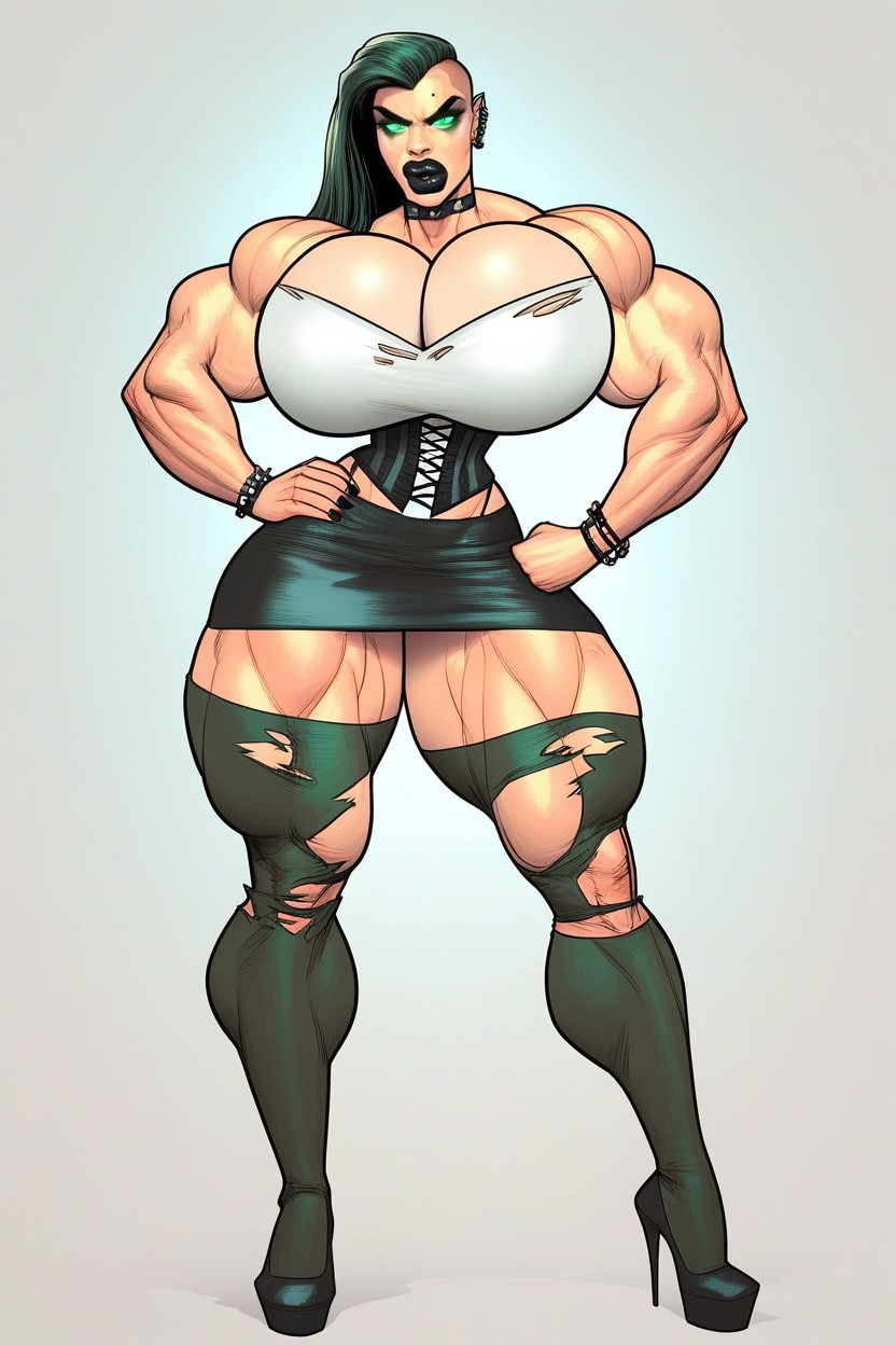 Bimbo, Full Body, Chiseled Abs AI Porn
