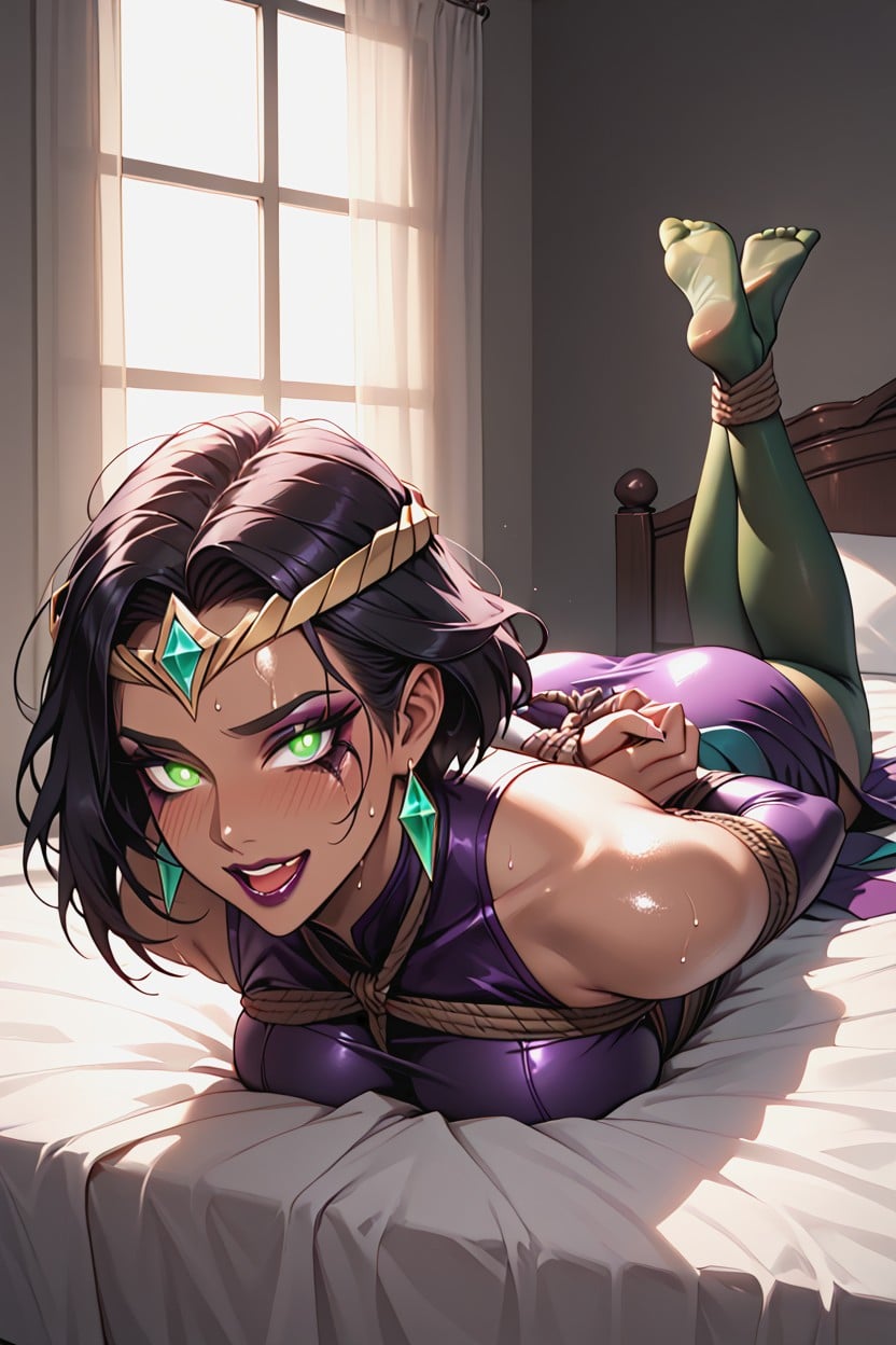Laying On Stomach, Laying, Tanned Hentai AI Porn