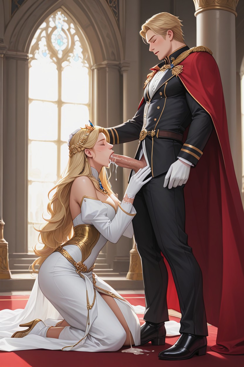 Fancy Dark Black Royal Pants, Princess, Perfect Handsome Face AI Gay Porn