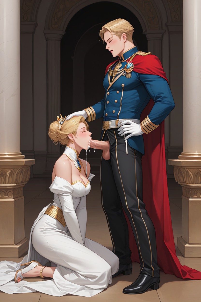 Wide Shoulders, Royal Cape, Princess Sucking Penis AI Gay Porn