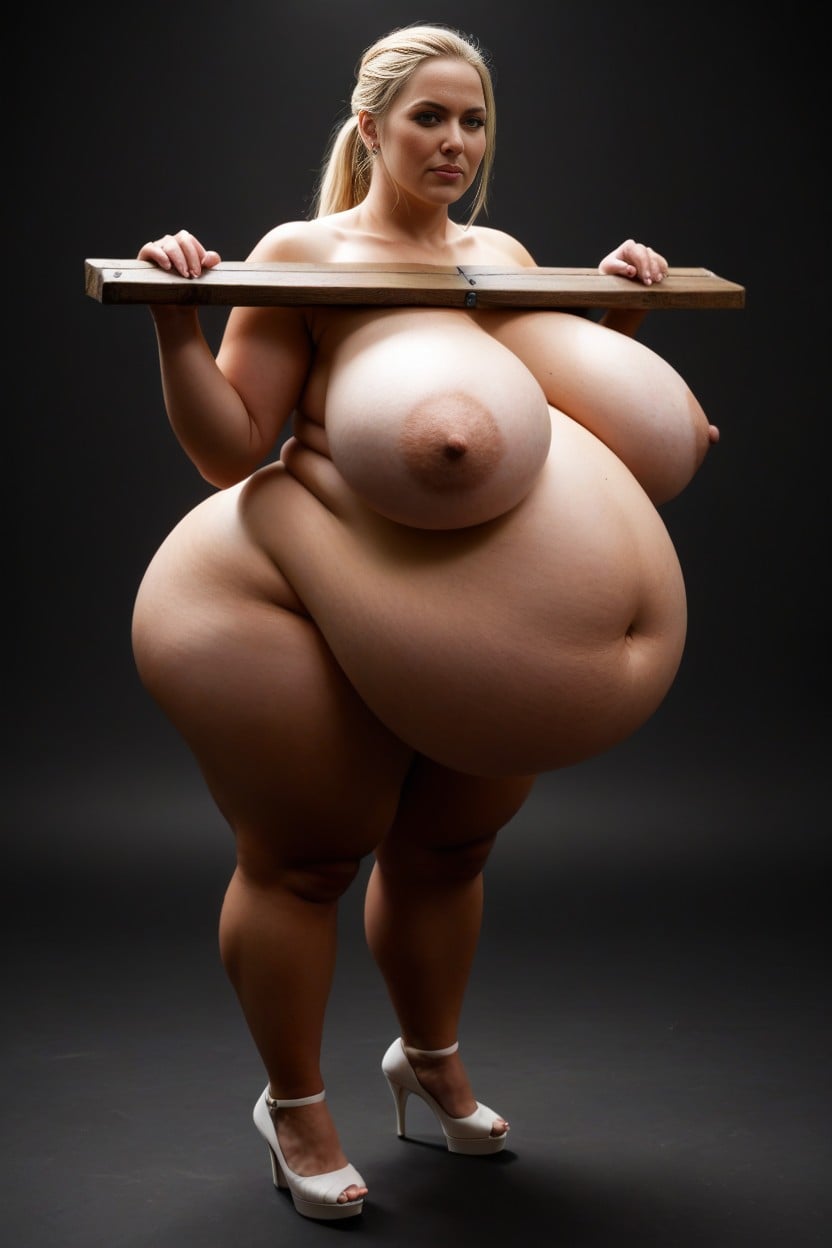 Big Fat Round Face, Huge Belly, Fat Ass BBW AI Porn