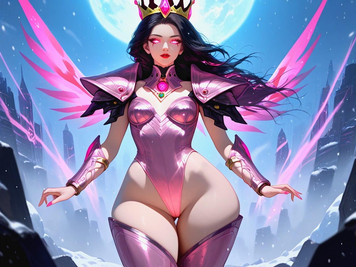Brown Nipples Showing Under Armor, Nsfw, Ornate Pink Alien Crown Porno IA latina