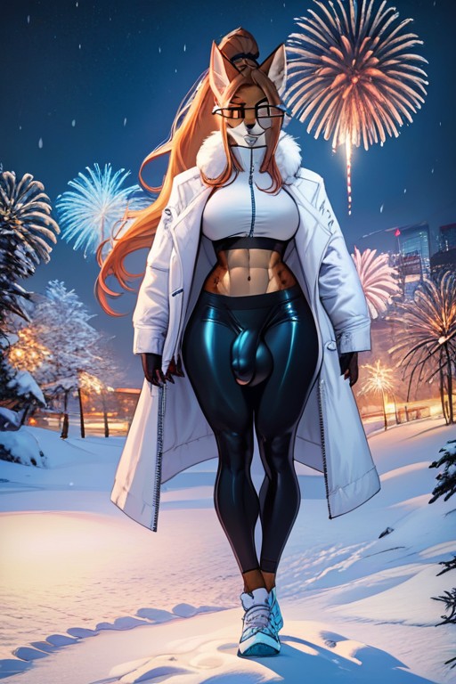 Muscle, Fireworks, Rounded Ass Shemale AI Porn