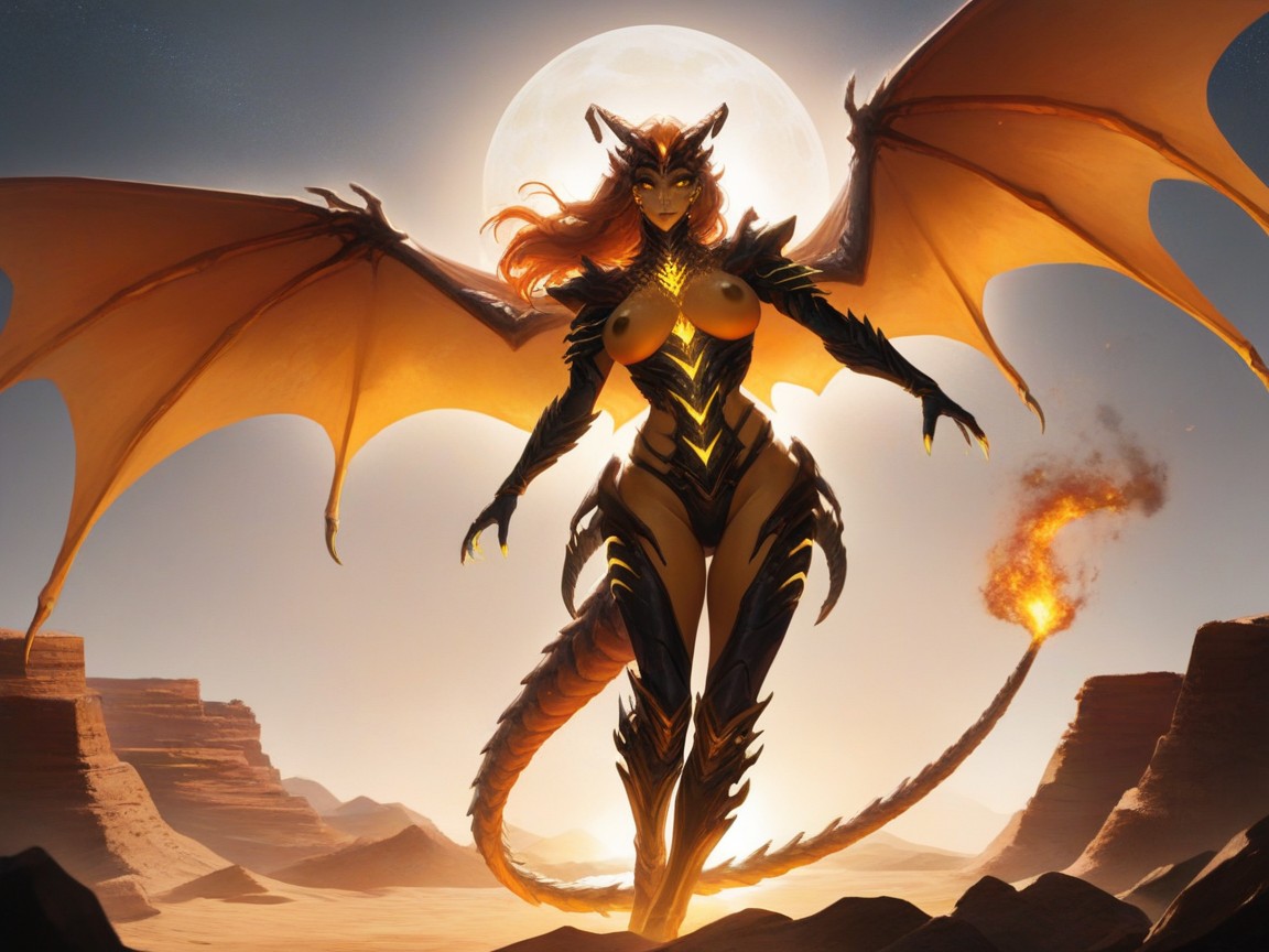 Flowing Golden Veil, Rounded Thighs, Alien Antennae Hentai AI Porn