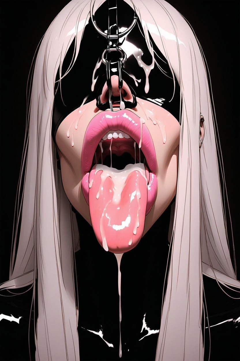 Crazy Cock Obsessed Look On Face, Pink Lips, Sucking Mouth Porno IA