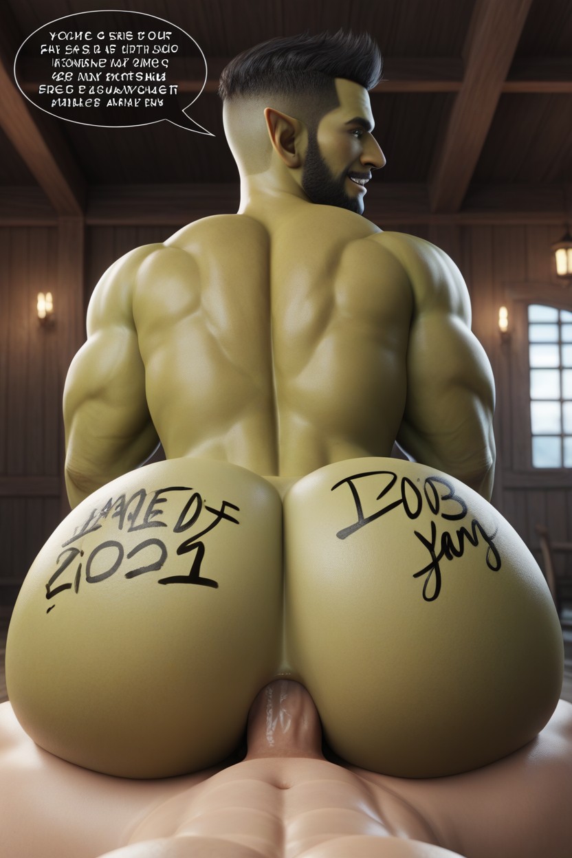 Power Bottom, Body Writing On Ass Is A Drawing Of The Anal Walls Relentlessly Milking The Dick, Bottom Is Powerful AI Gay Porn
