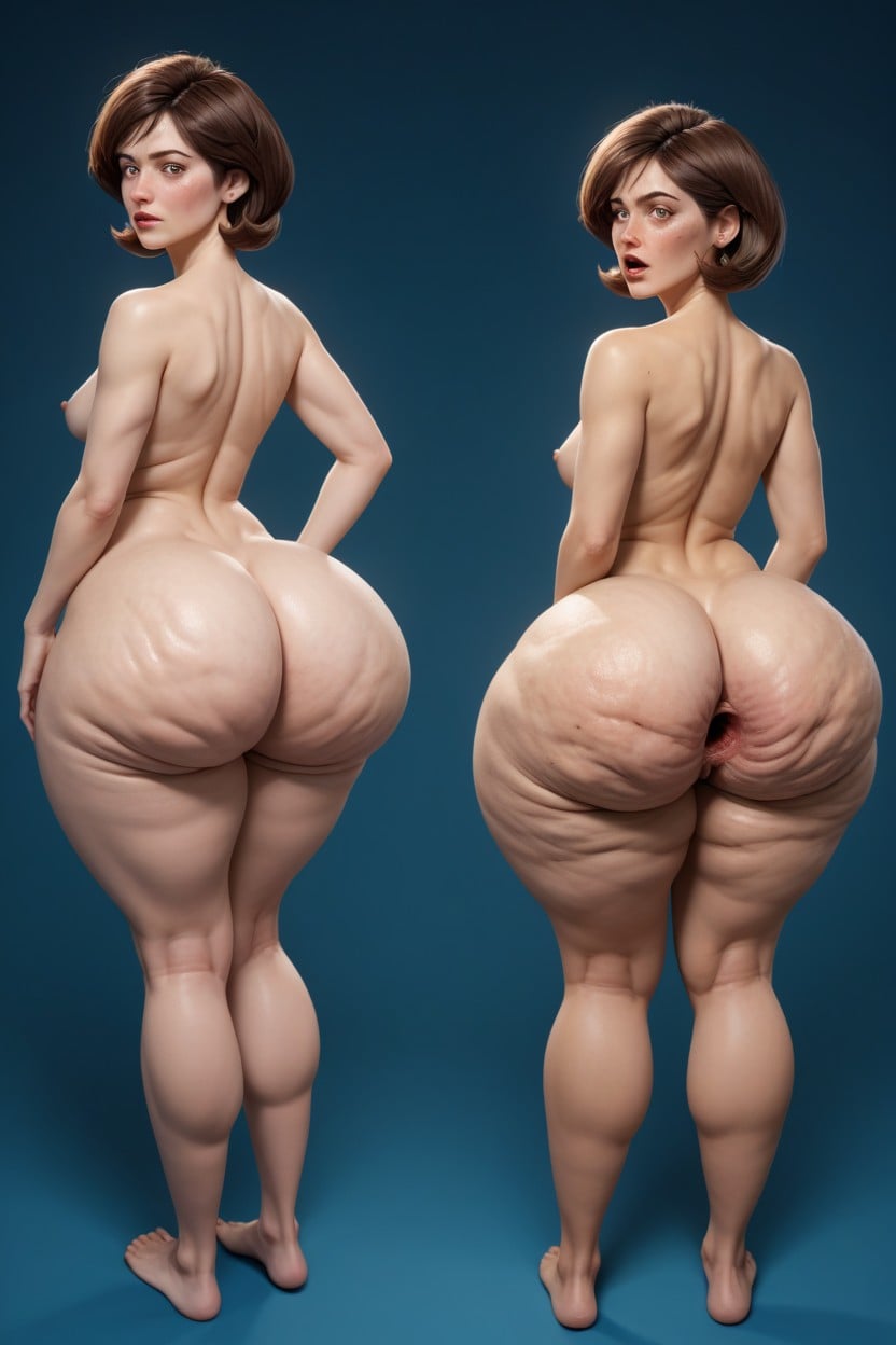Naked, Extremely Open Ass, Wide Hips AI Porn