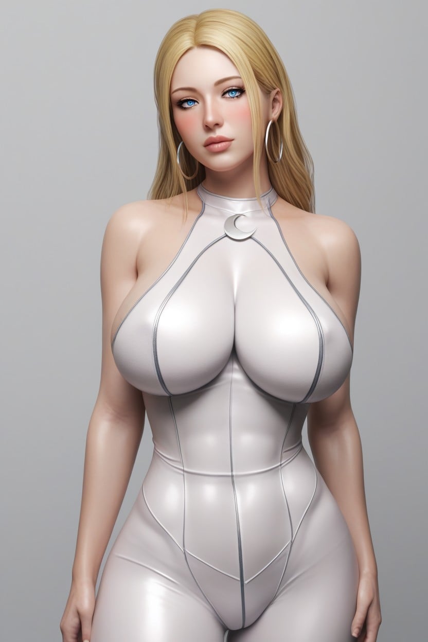 White Skin, Detailed Eyes, Bodysuit AI Porn