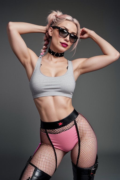 Pose Owns Nothing, Sweat Collarbone Gleams, Colors Pop Muted Porno IA