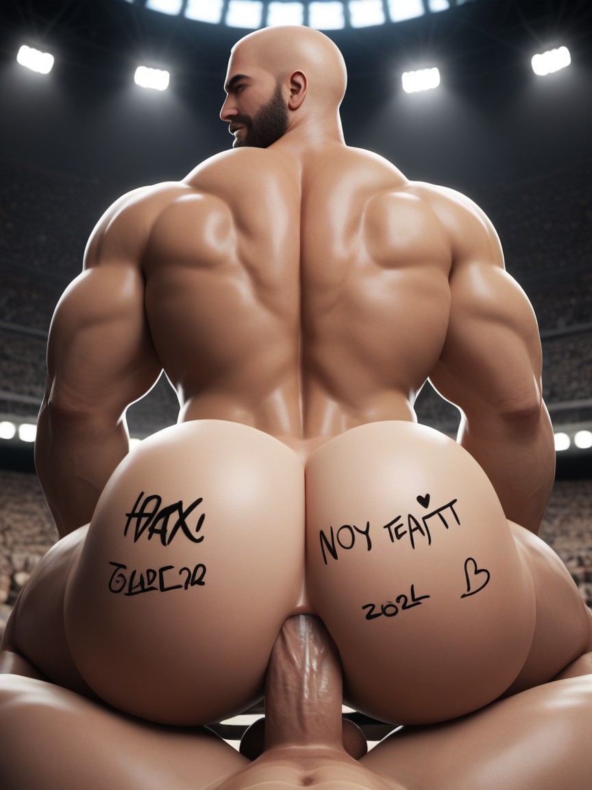 Rear View, Sitting, Bottom Is Powerful AI Gay Porn