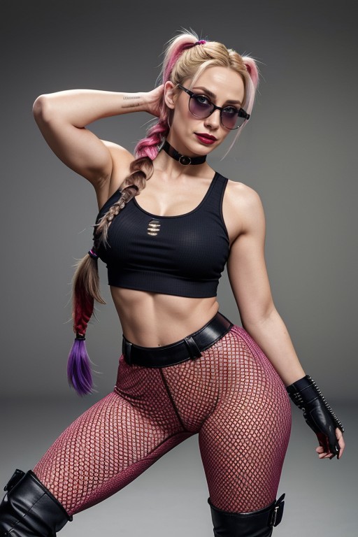 Fishnets, Colors Pop Muted, Cosplay AI Porn