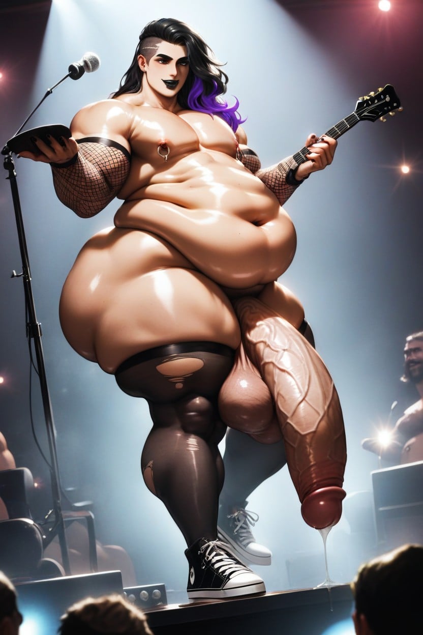 Effeminate Face, Naked, Extremely Large Ass AI Gay Porn