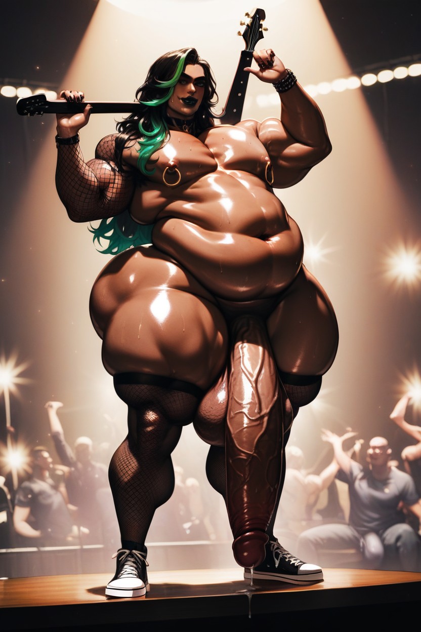 Black Skirt, Singing, Gigantic Sagging Balls AI Gay Porn