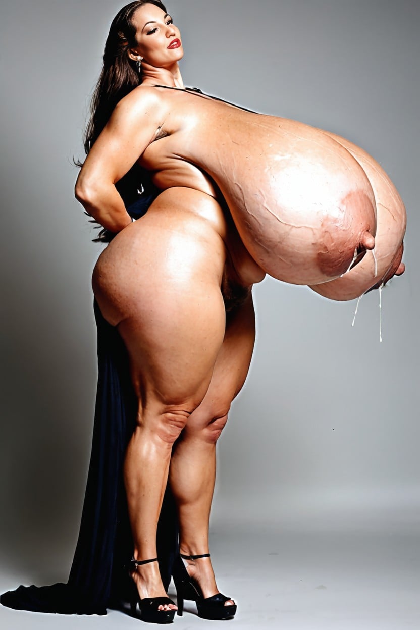 Body Waist, Veins On Breasts, Huge Nipples AI Porn