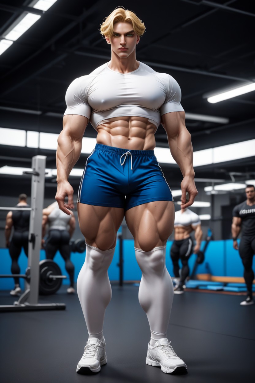 Smooth Face, Bulky Body, Large Chest AI Gay Porn