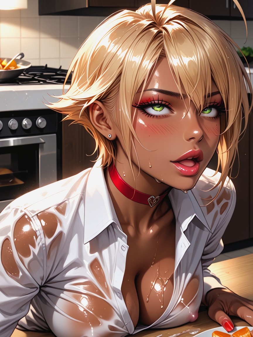Brown Thigh High Lace Boots, Best Detailed Body, Perfect Eyes Hentai AI Porn
