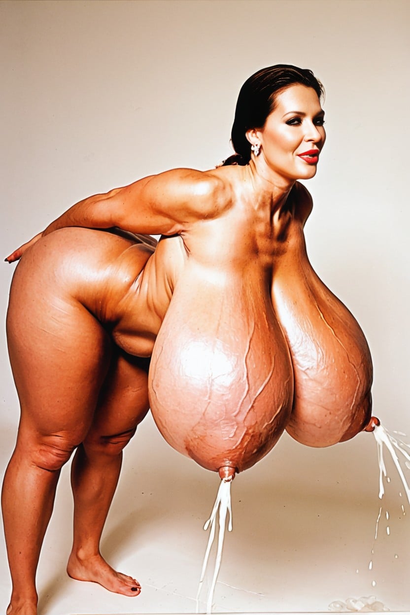 Massive Breasts, Pink Nipples, Tits Bigger Than Body AI Porn