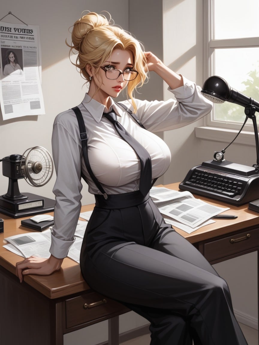 Bimbo, No Bra, Blonde Hentai AI Porn
