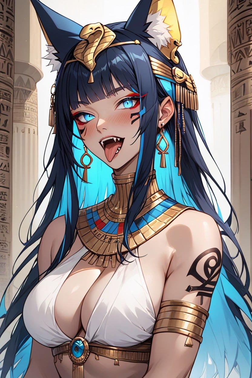 Breasts, Tongue Out, Extra Ears Hentai AI Porn