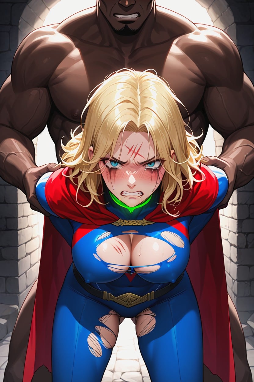 Nipple Bulge, Beating Marks, Defeated Superheroine AI Porn