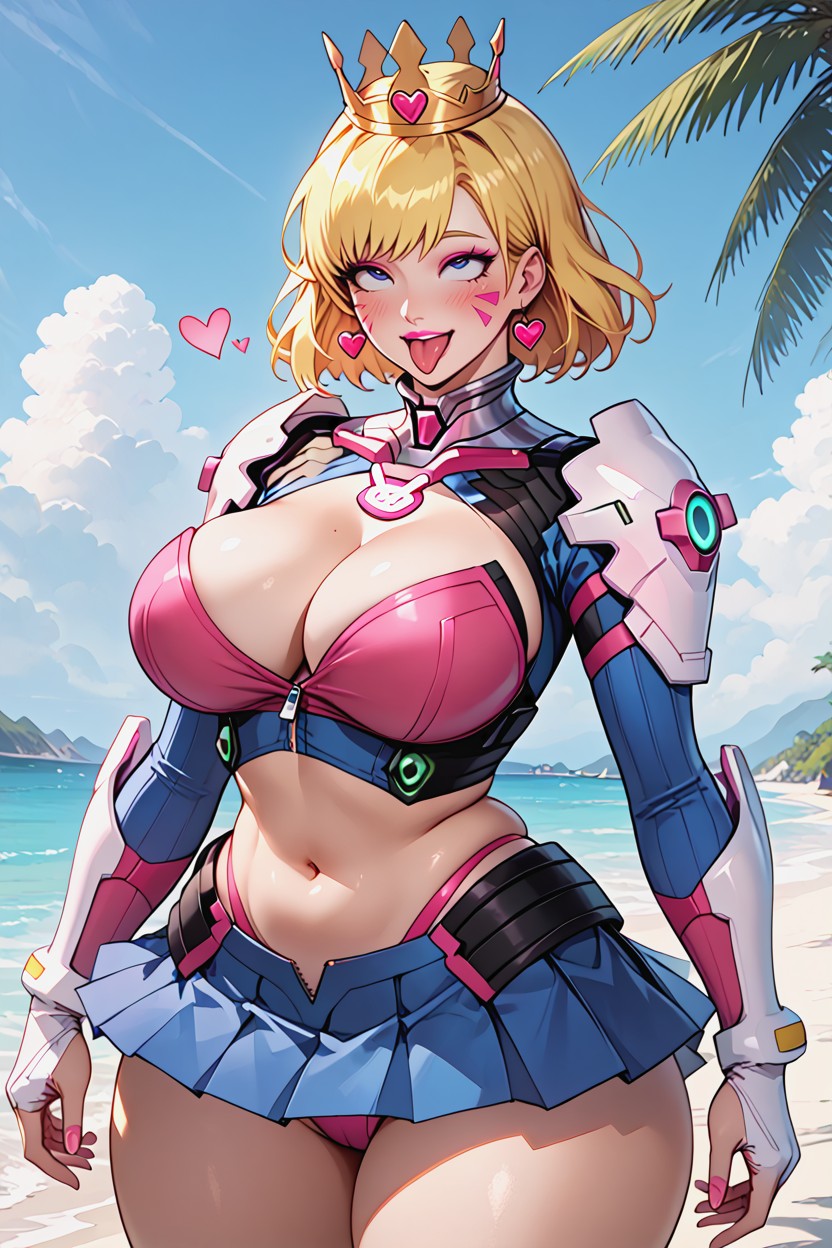 Parts Of The Armor On The Hip, On A Beach, Very Big Hips AI Porn
