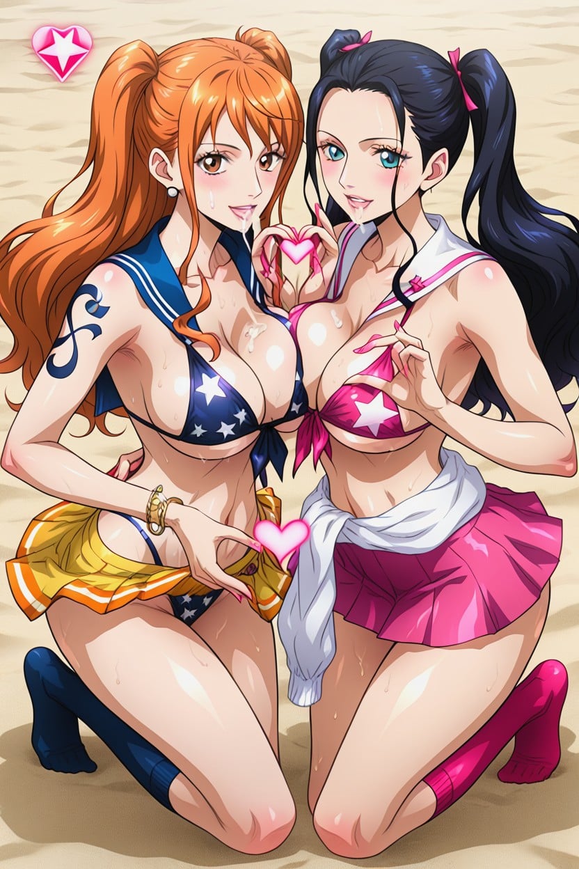 Hair With Pink Highlights, High Resolution, W Peace Hentai AI Porn