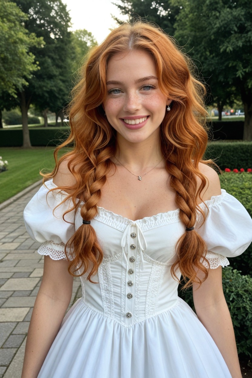 Wavy Hair, Victorian Dresseses, 2 People AI Porn