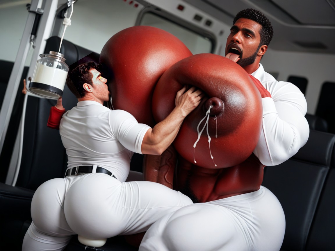 Grabbing Boobs, Masculine Face, Square Jaw AI Gay Porn
