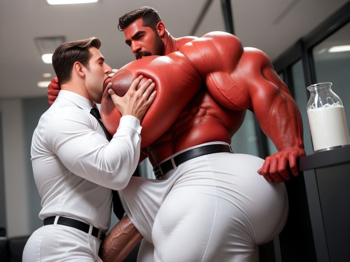 Grabbing Boobs, Milk Man Suit, 18+ AI Gay Porn