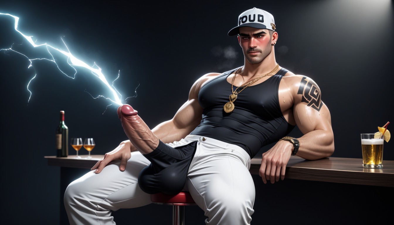 Letters Bbc Embroidered On Cap, Party In The Club, Subtle Powers AI Gay Porn