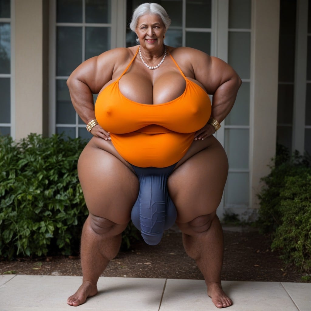 Massive Huge Flaccid Hyper Bulge, African Country Background, Gigantic Saggy Breast Porno IA