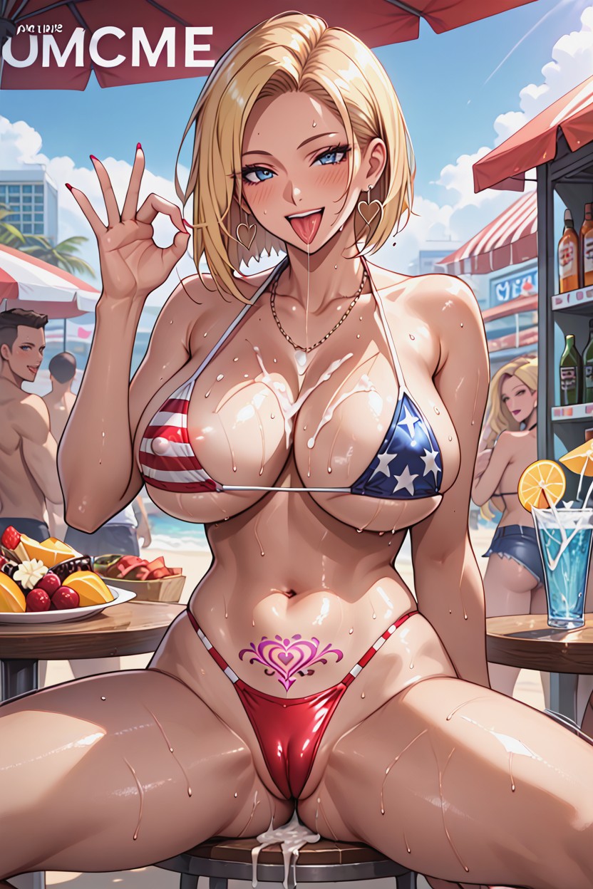Pink Womb Tattoos, Oiled Skin, Bare Shoulder Hentai AI Porn